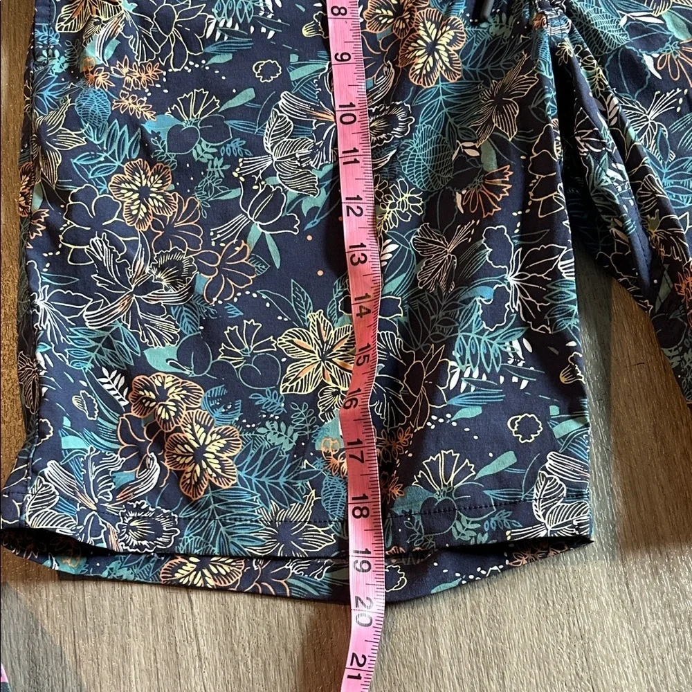 J. Crew Blue and Black Floral Men's Swim Shorts